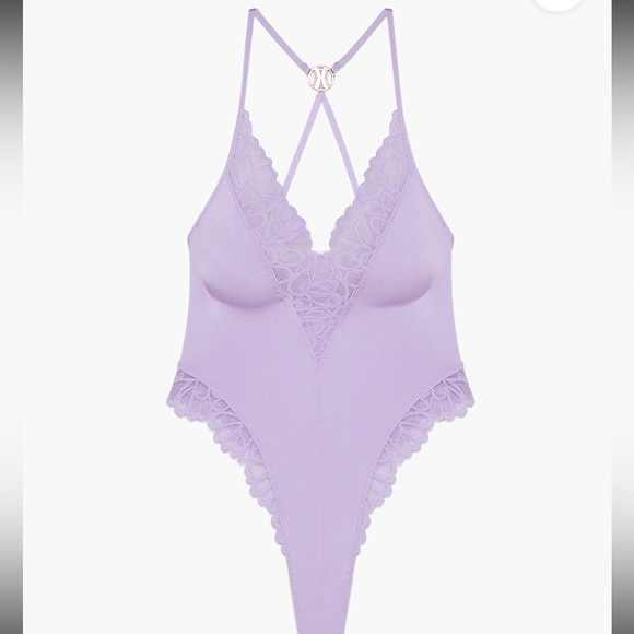 Savage X Fenty Purple Lavender Savage Not Sorry Lace Teddy Bodysuit - Picture 7 of 17
